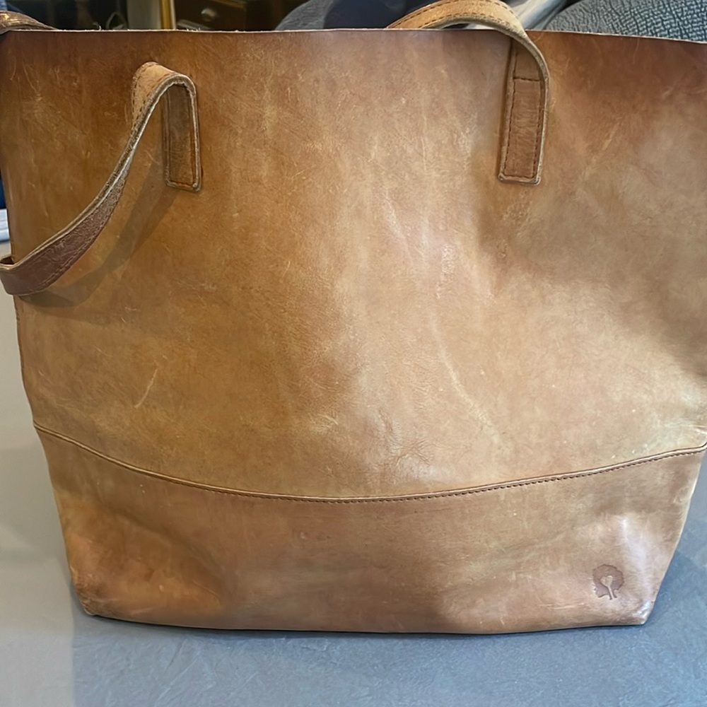 Able maple leather tote. 17x13